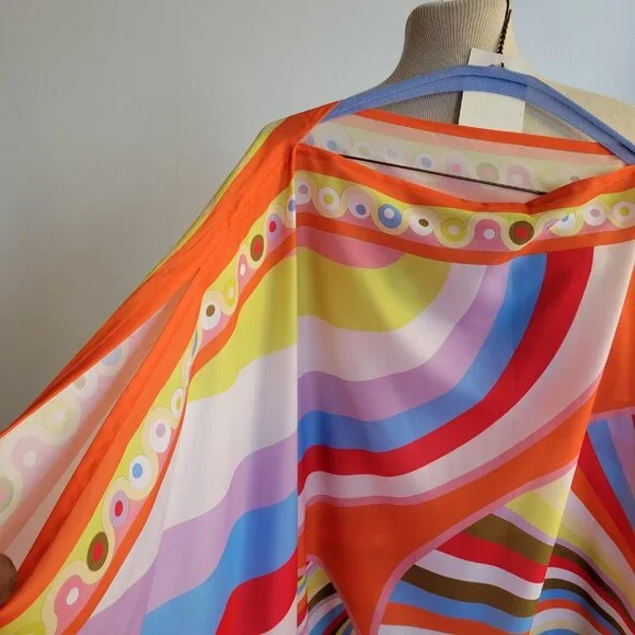 Korean BSY Handmade Multicolor Draped Wide-Width Women’s Kaftan (One Size) - Picture 8 of 12